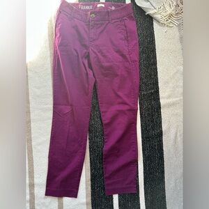 J. Crew Purple Chinos Straight-Leg Cotton Blend